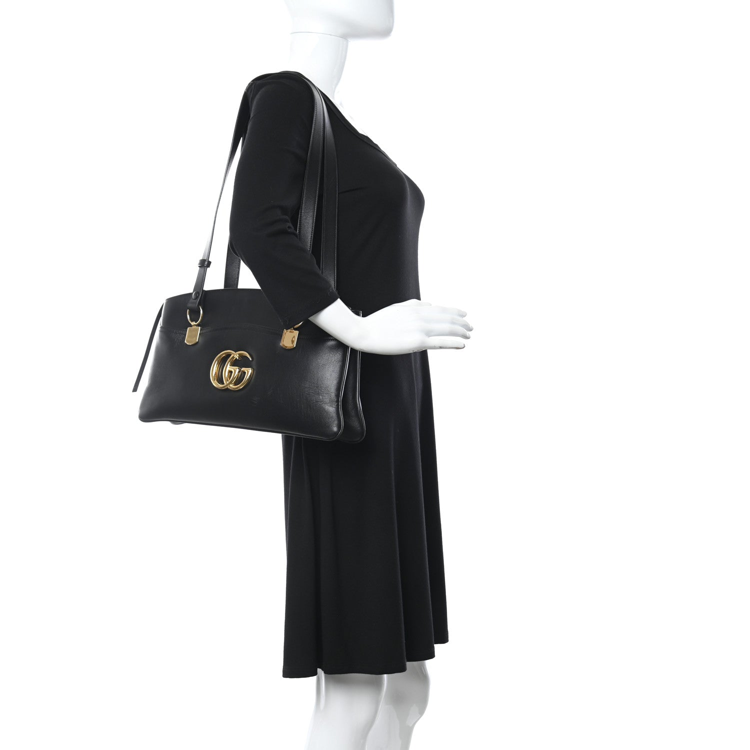 Gucci Vitello Palmellato Lux Large Arli Top Handle Bag Black 2 of 11