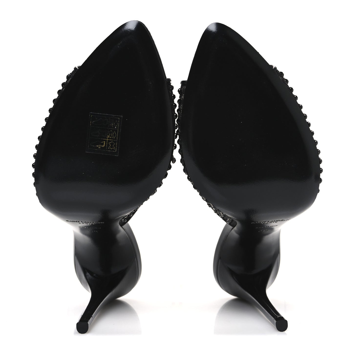 Tulle Strass Gippy 110 Mule Sandals 39 Black Jet