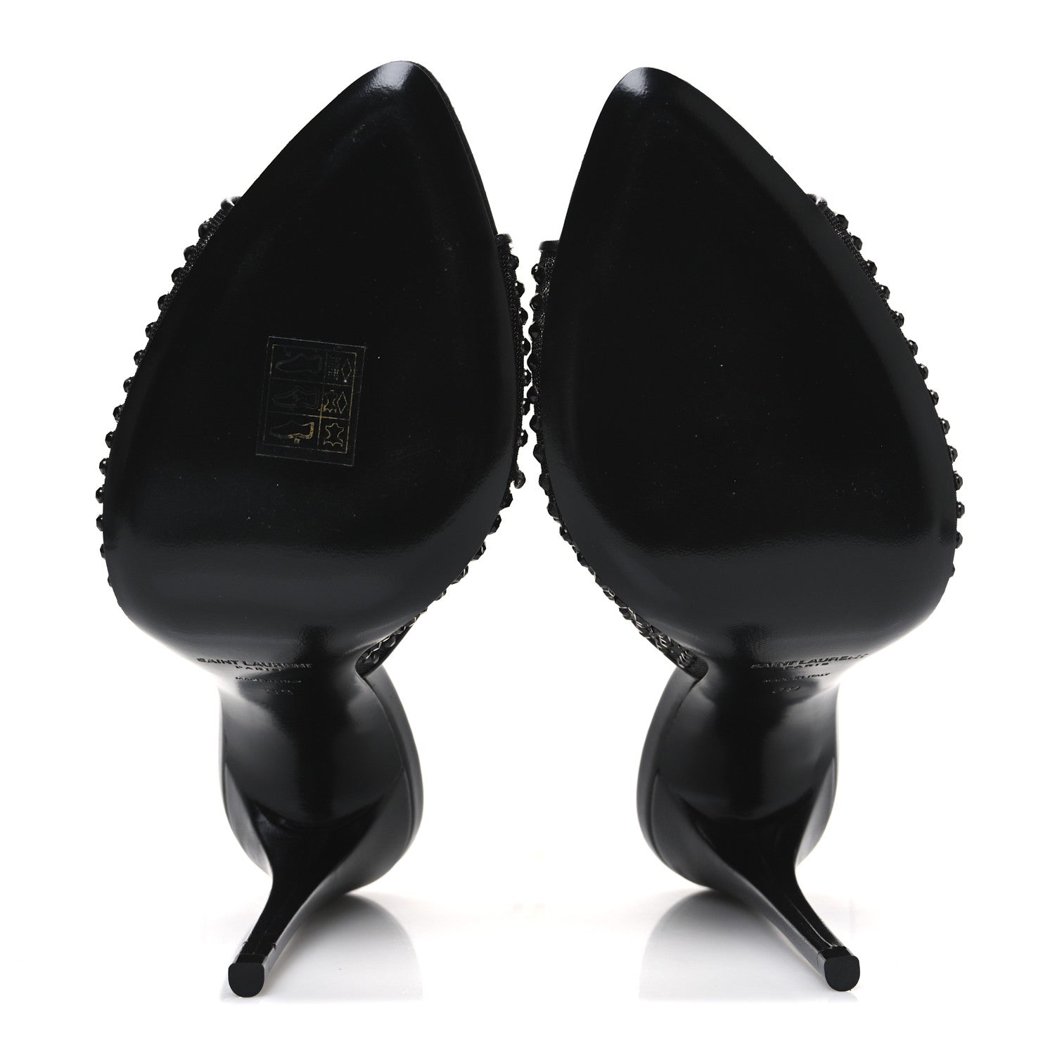 Saint Laurent Tulle Strass Gippy 110 Mule Sandals 39 Black Jet 7 of 10