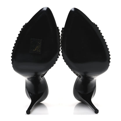 Saint Laurent Tulle Strass Gippy 110 Mule Sandals 39 Black Jet 7 of 10