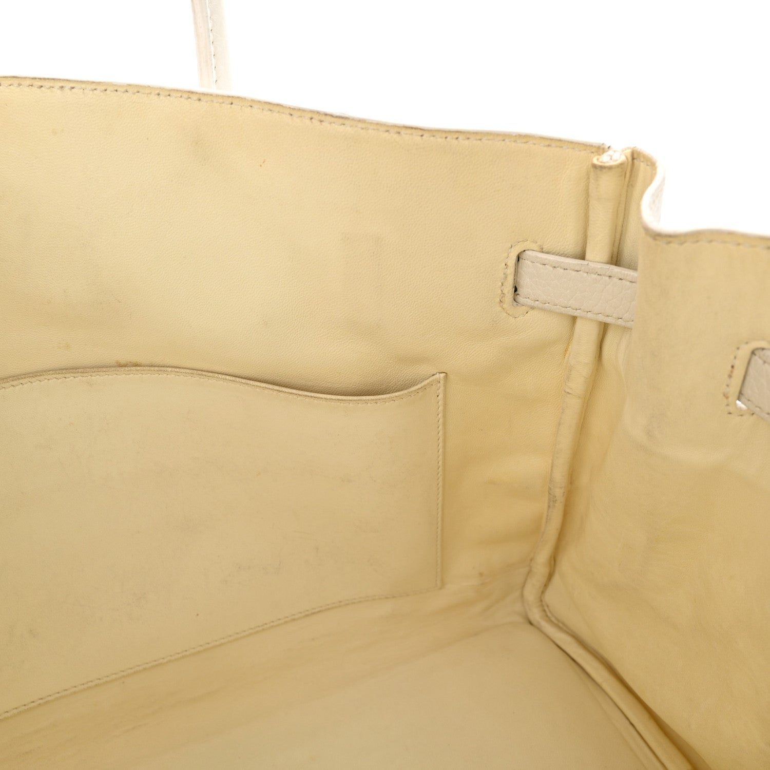 Hermes Toile Taurillon Clemence Birkin 35 White 20 of 33