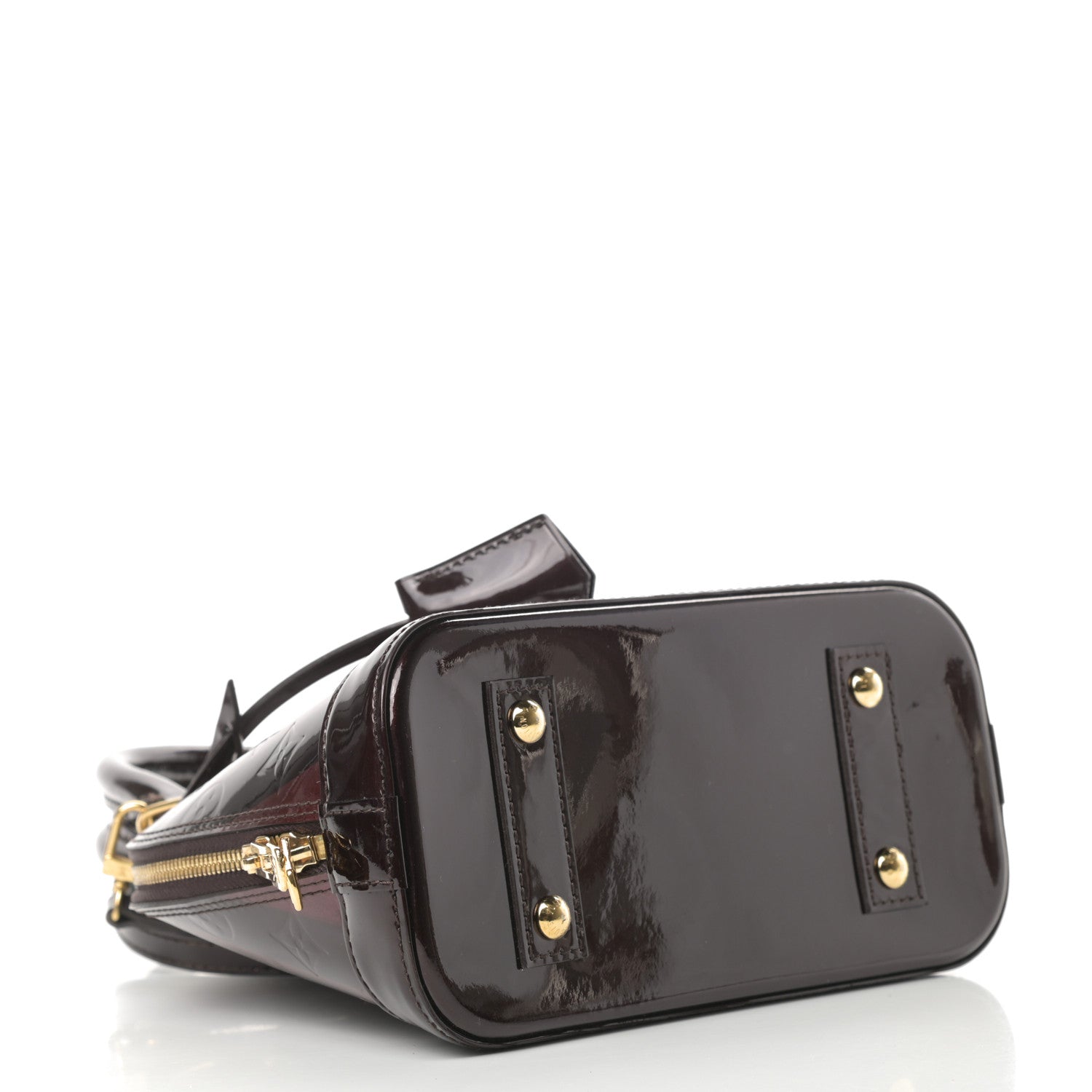 Louis Vuitton Vernis Rayures Alma BB Amarante 4 of 9