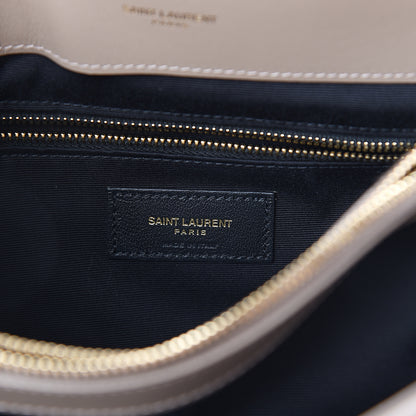 Saint Laurent Calfskin Y Quilted Monogram Medium Loulou Chain Satchel Dark Beige 5 of 8