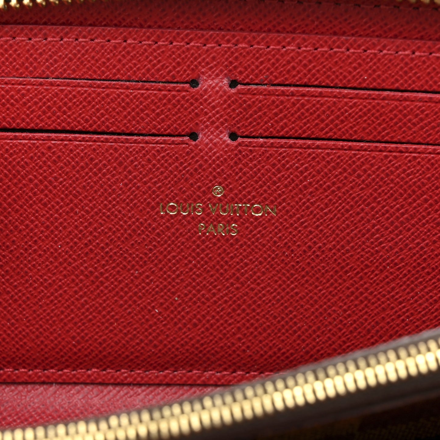 Damier Ebene Clemence Wallet Cherry