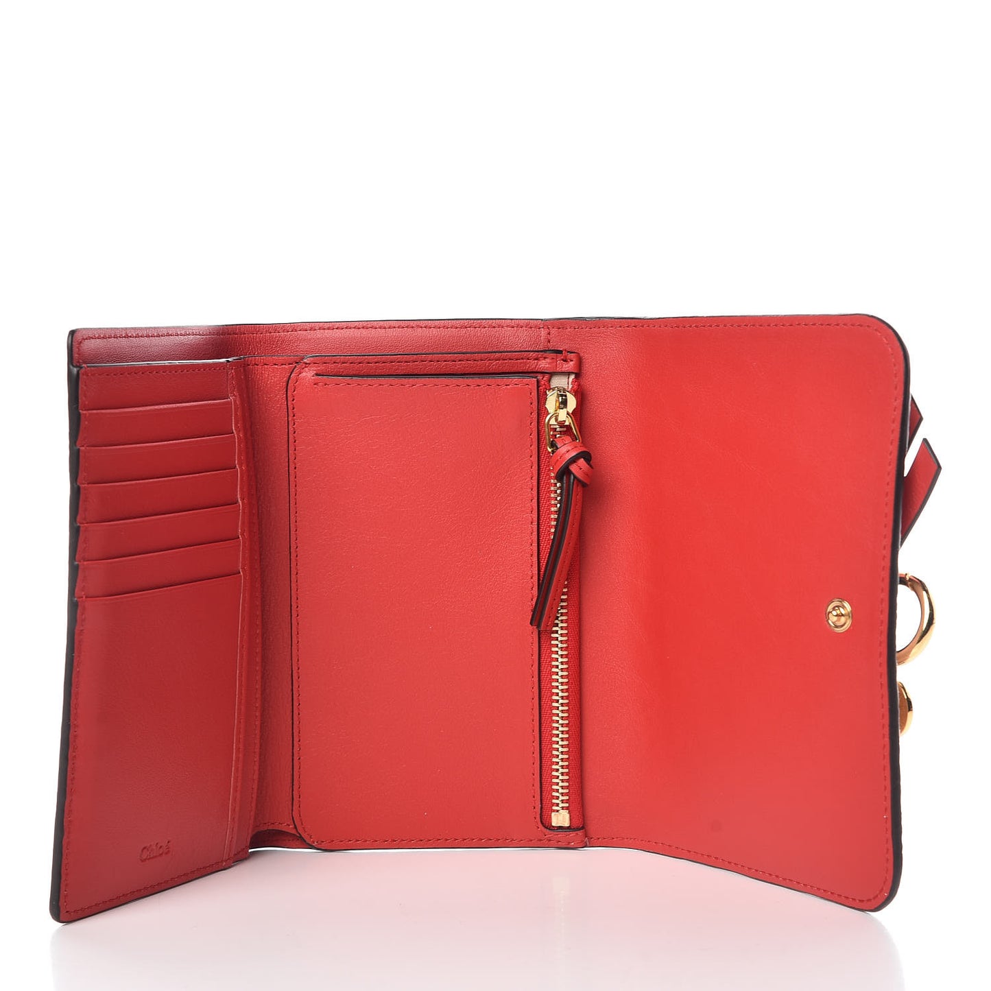 Calfskin Alphabet Compact Wallet Blush Nude