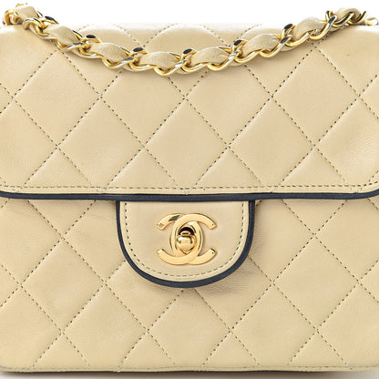 Chanel Lambskin Quilted Mini Square Flap Beige 9 of 17