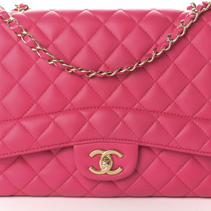 Chanel Lambskin Quilted Jumbo Mademoiselle Chic Flap Fuchsia 8 of 10