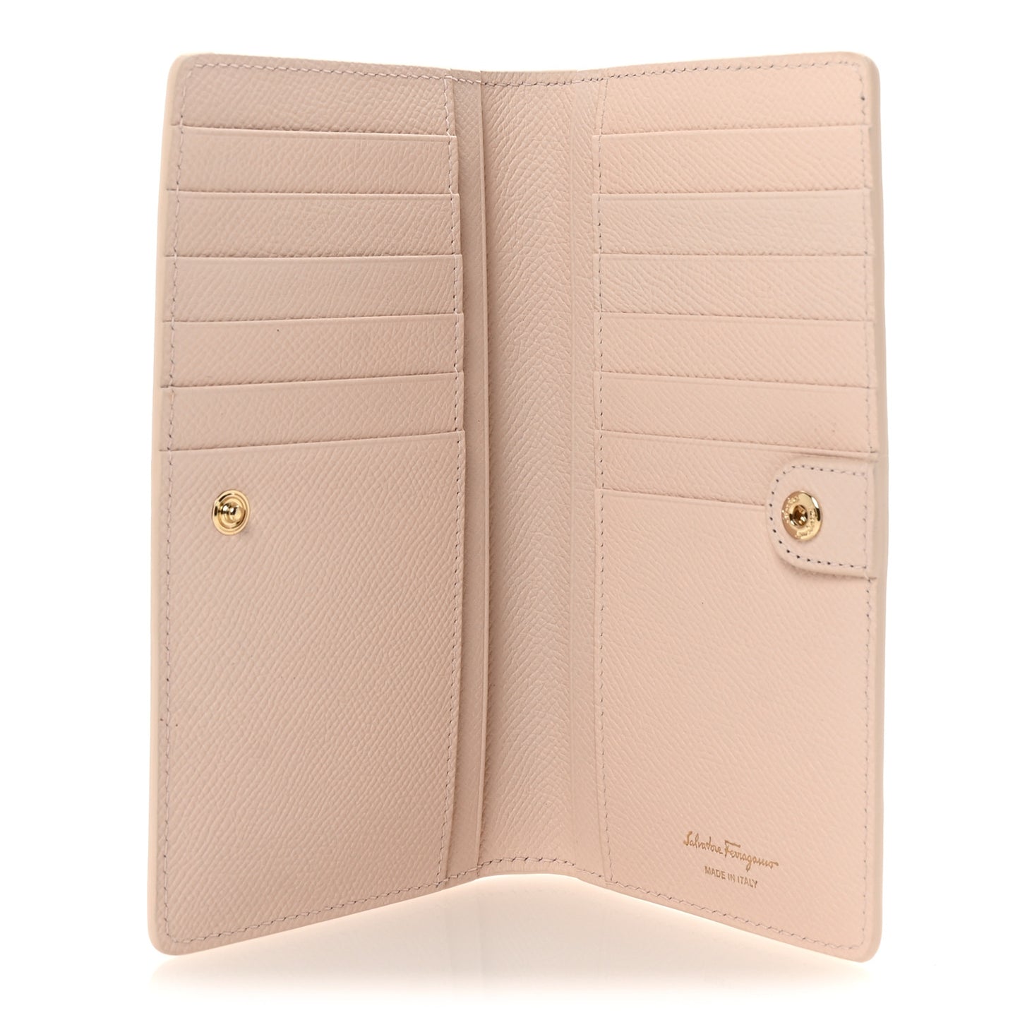 Grained Calfskin Gancini Continental Wallet New Bisque