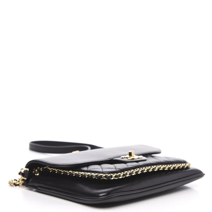 Chanel Lambskin Quilted Large CC Unchained Crossbody Black 4 of 13