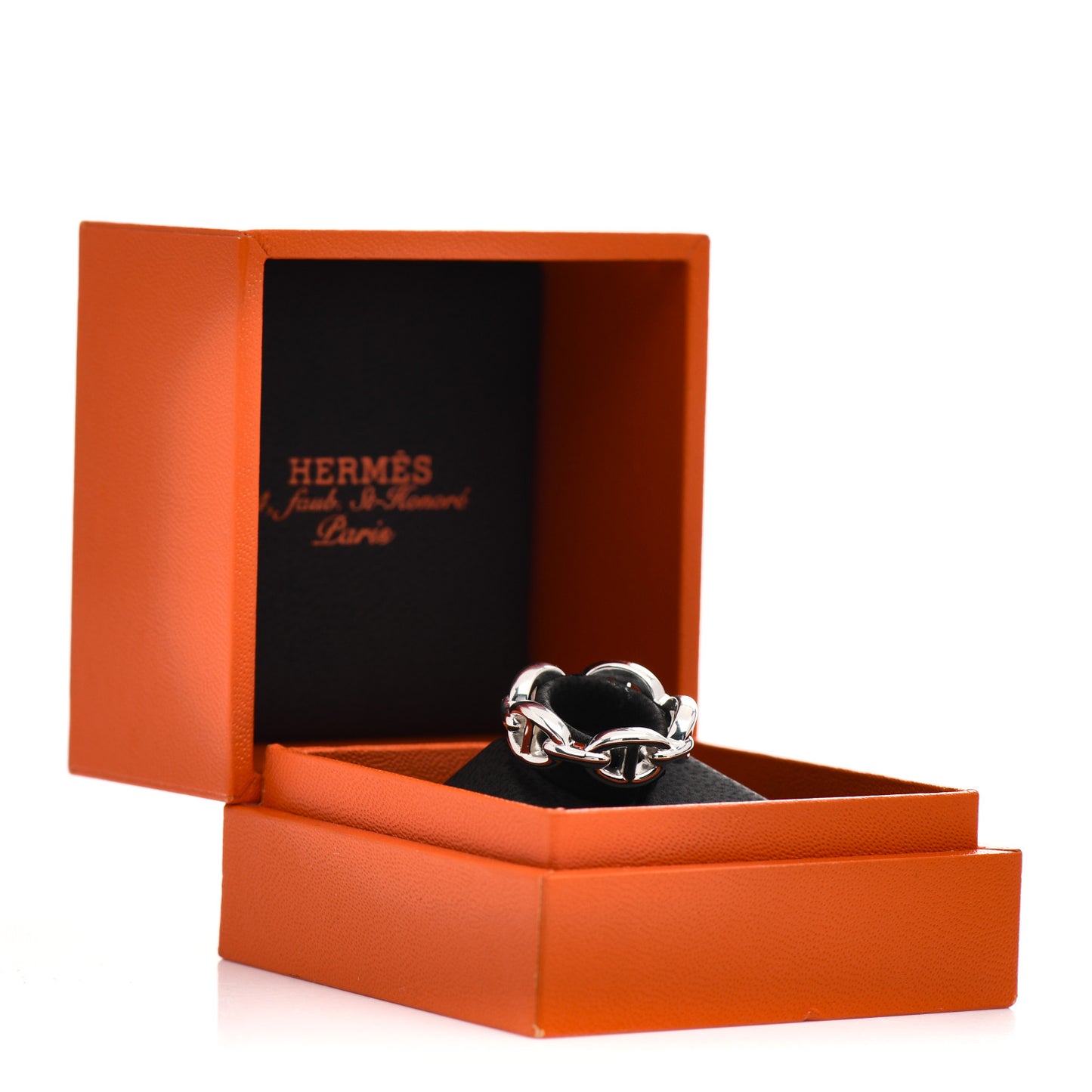 Sterling Silver PM Chaine d'Ancre Enchainee Band Ring 52 6