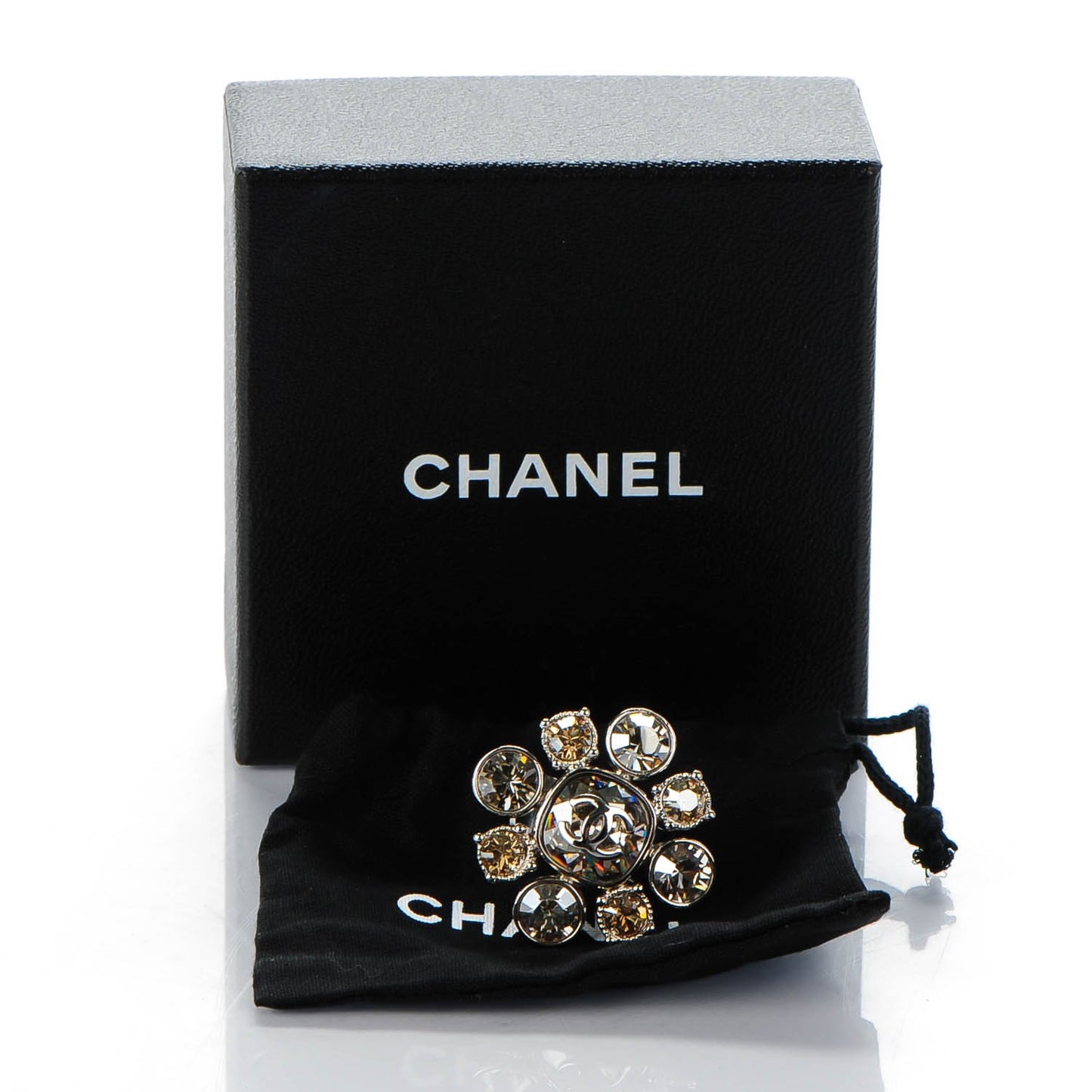Crystal CC Ring 6.75 Silver