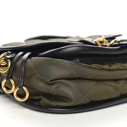 Prada Nylon Calf Quilted Corsaire Bag Militare Black 6 of 8