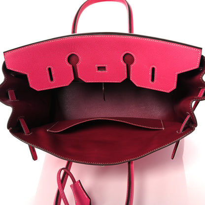 Hermes Epsom Candy Birkin 35 Rose Tyrien Rubis 12 of 51