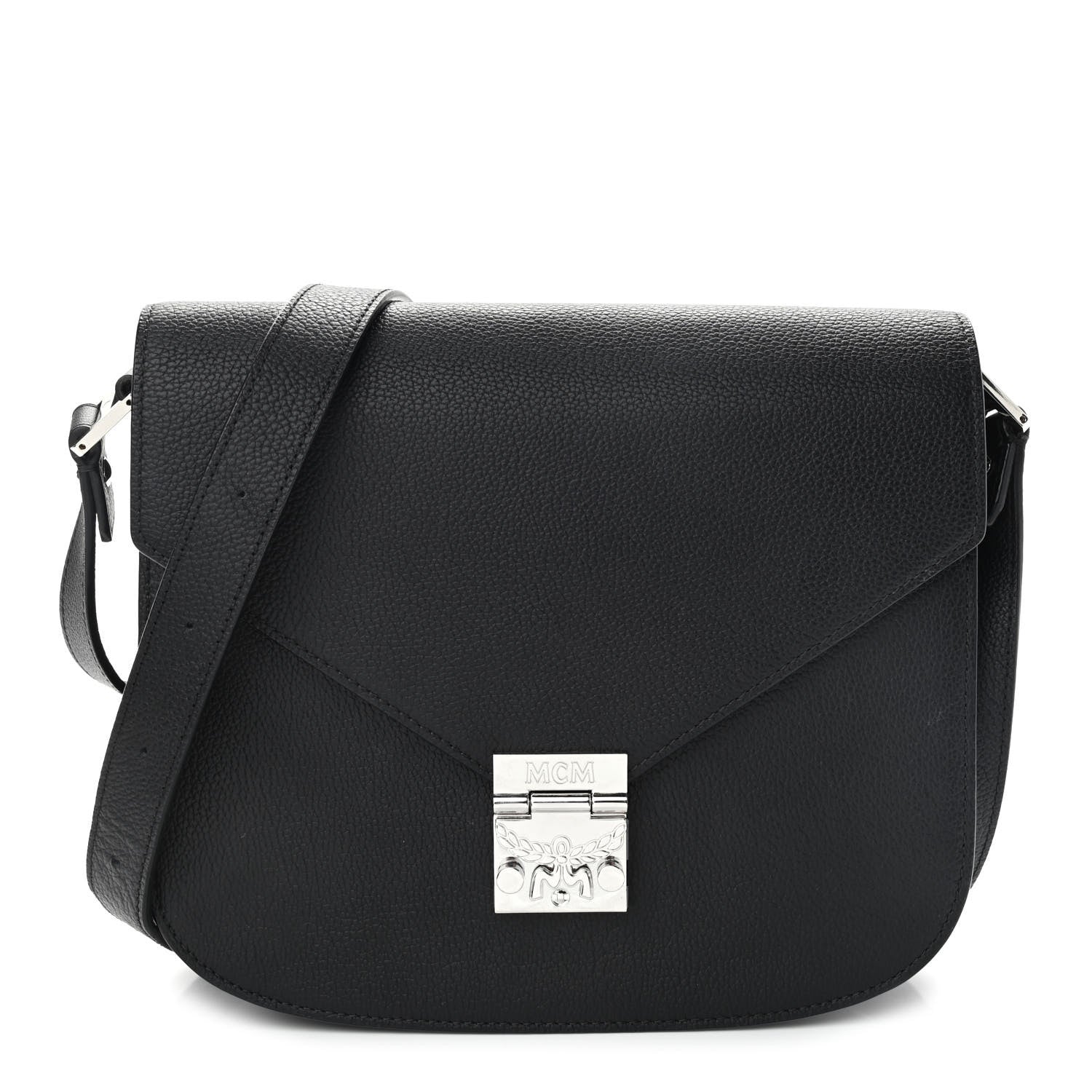 MCM Grained Calfskin Patricia Park Avenue Crossbody Bag Black 1 of 9