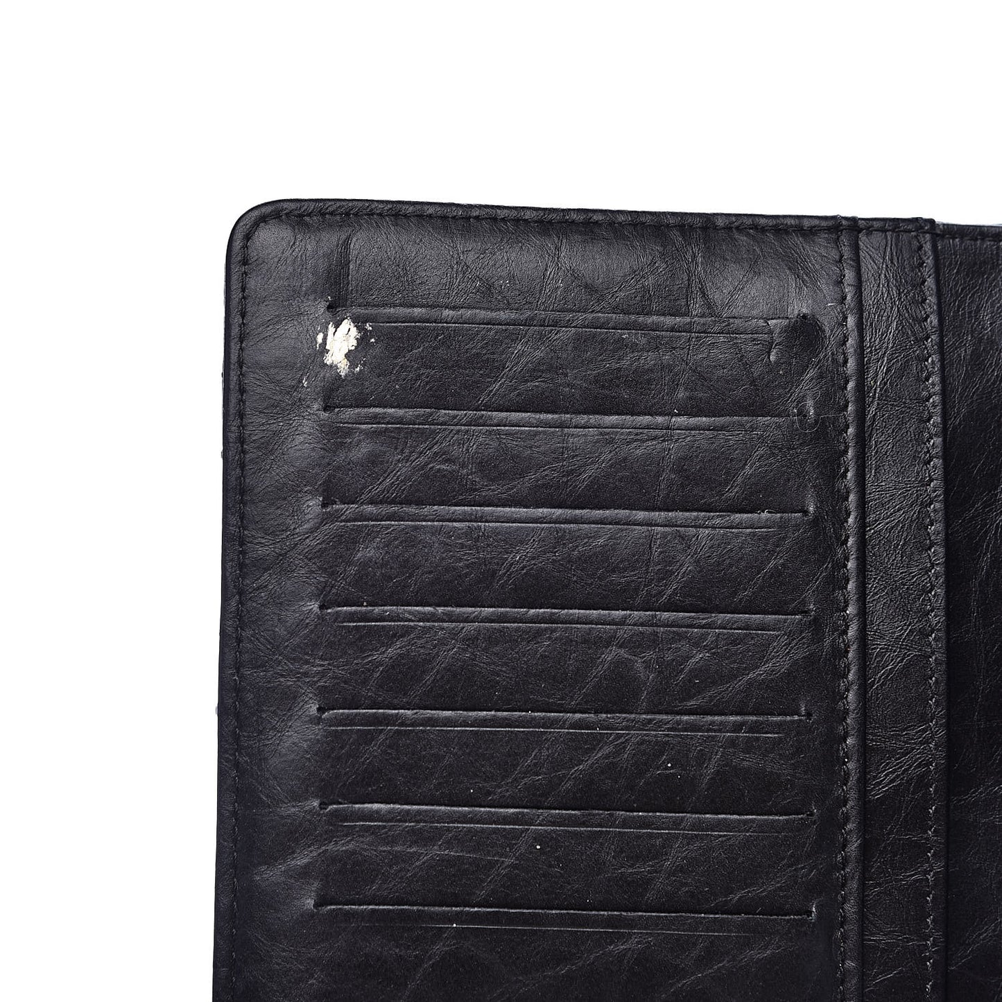 Aged Calfskin Quilted Reissue Yen Wallet Black