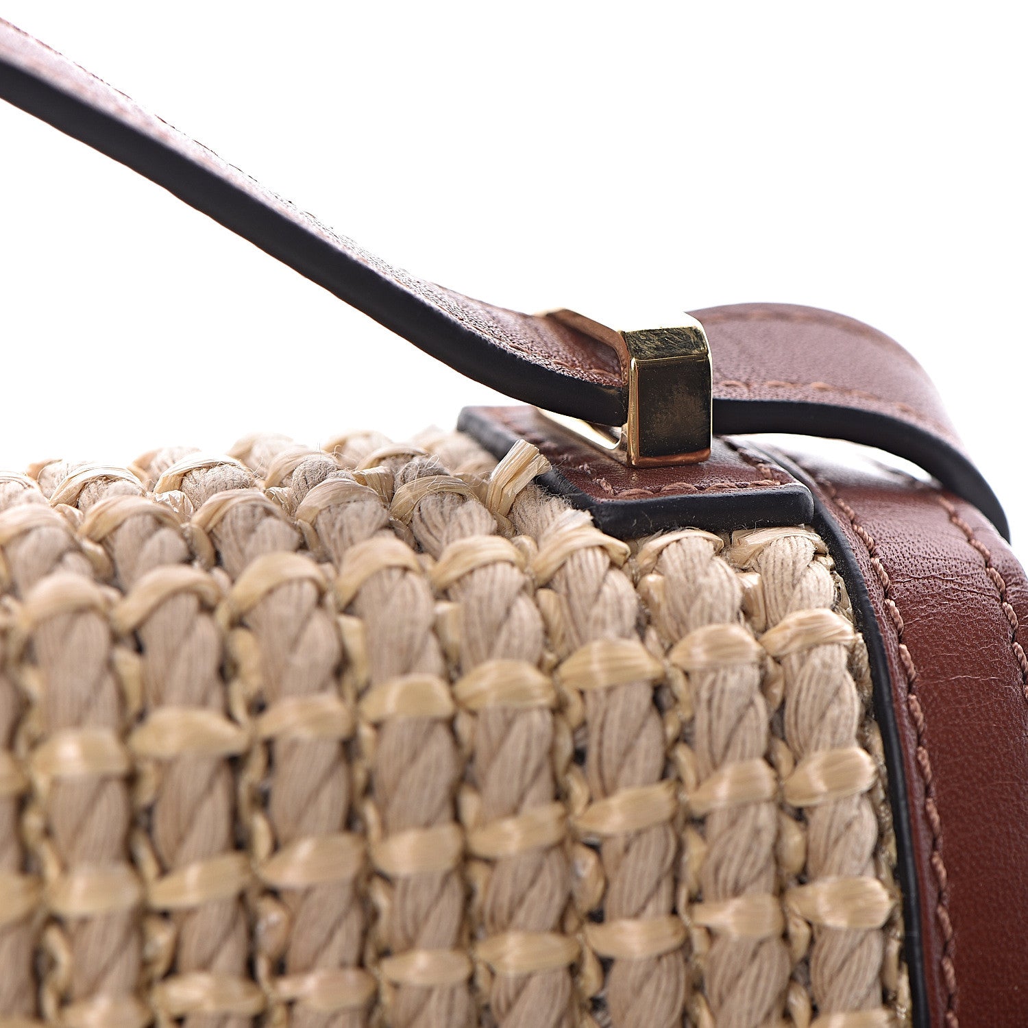 Loewe Woven Raffia Calfskin Medium Barcelona Shoulder Bag Brown 10 of 11