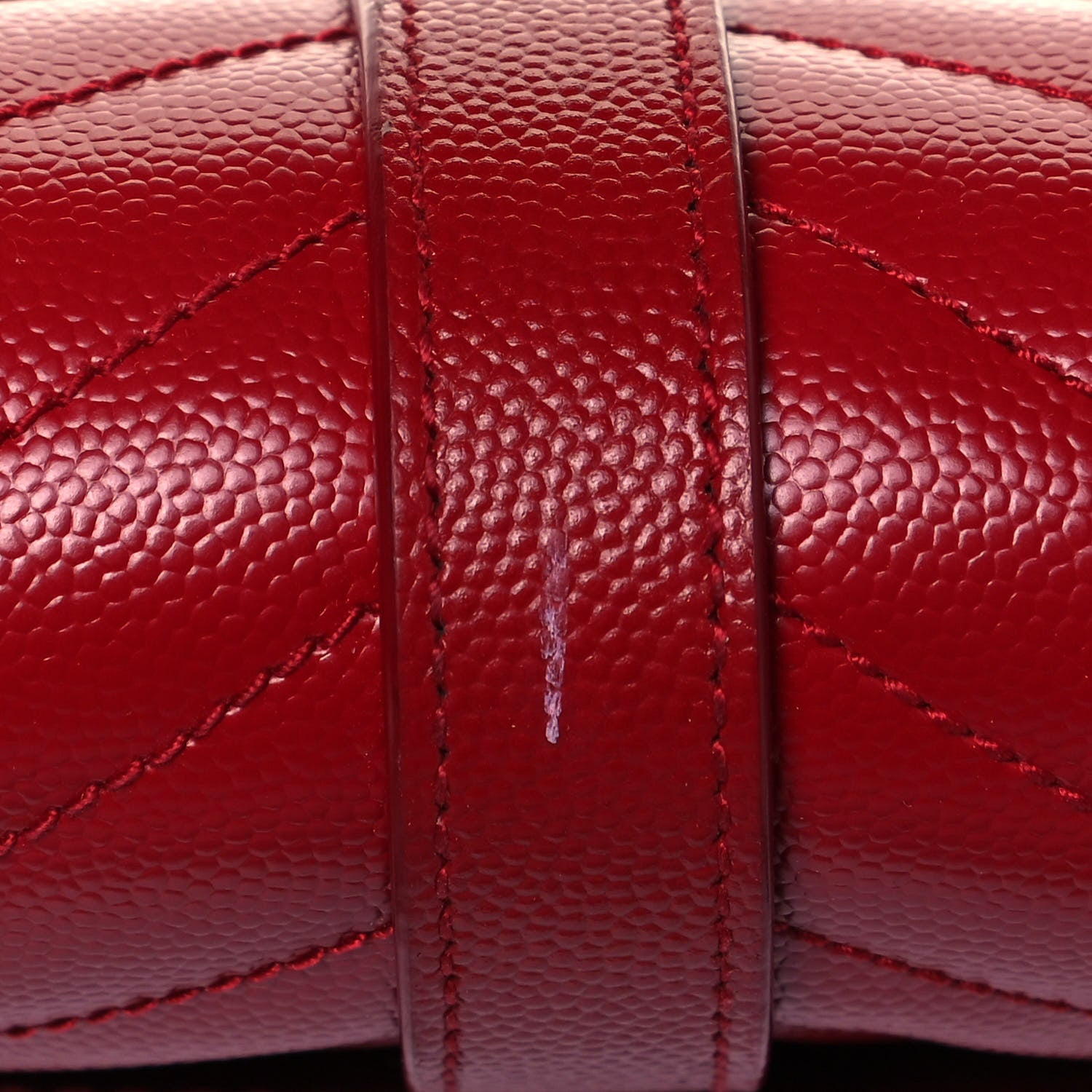 Saint Laurent Grain De Poudre Textured Mixed Matelasse Triquilt Medium Monogram Satchel New Red 9 of 10