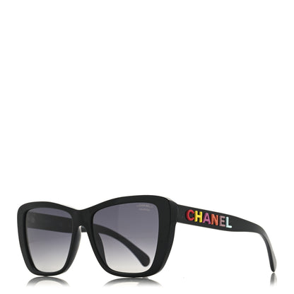 Chanel Acetate Polarized Butterfly Sunglasses 71548 Black 1 of 7