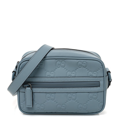 Gucci Rubber Effect Calfskin GG Mini Crossbody Bag Light Blue 1 of 10