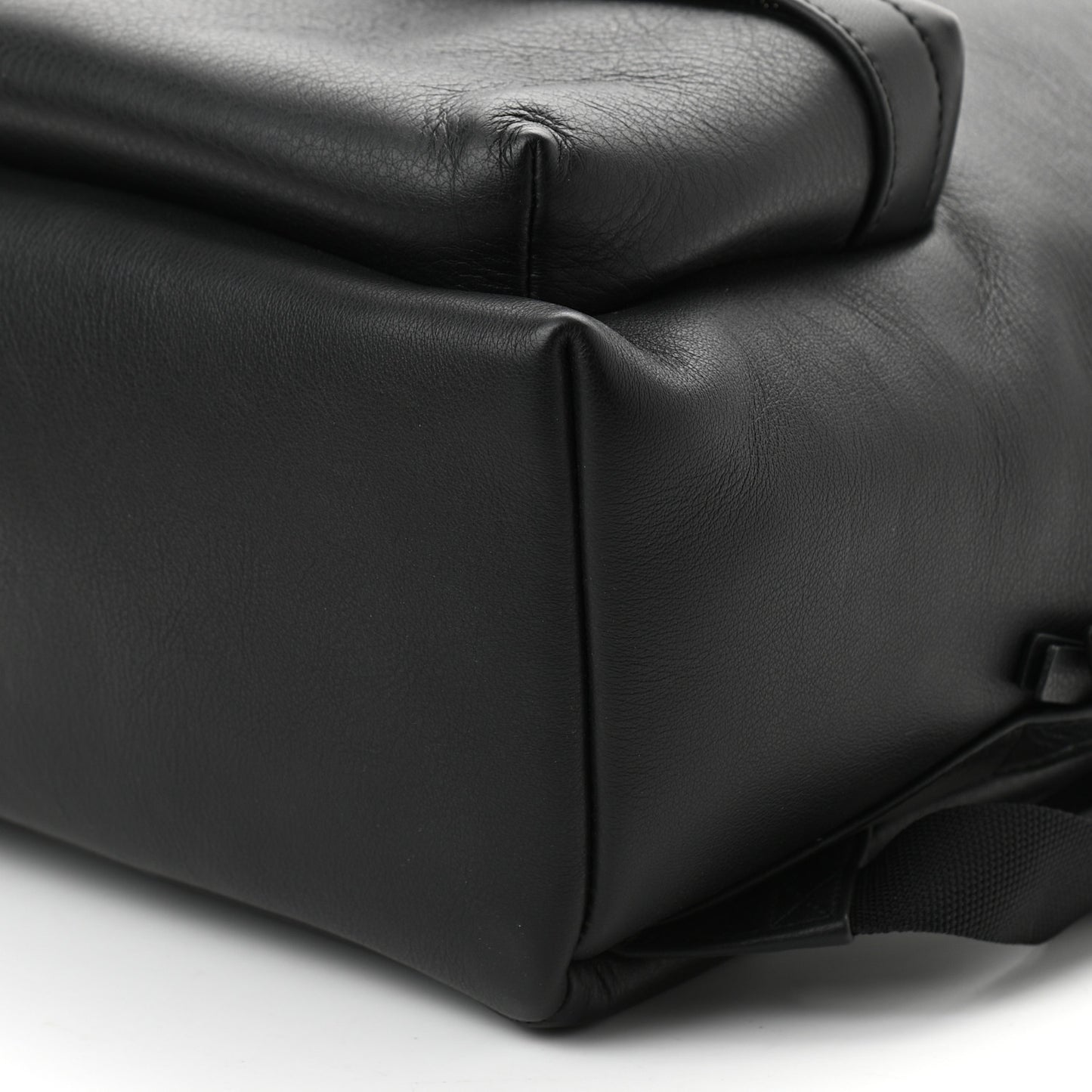 Smooth Calfskin Logo Small Everyday Backpack Black White