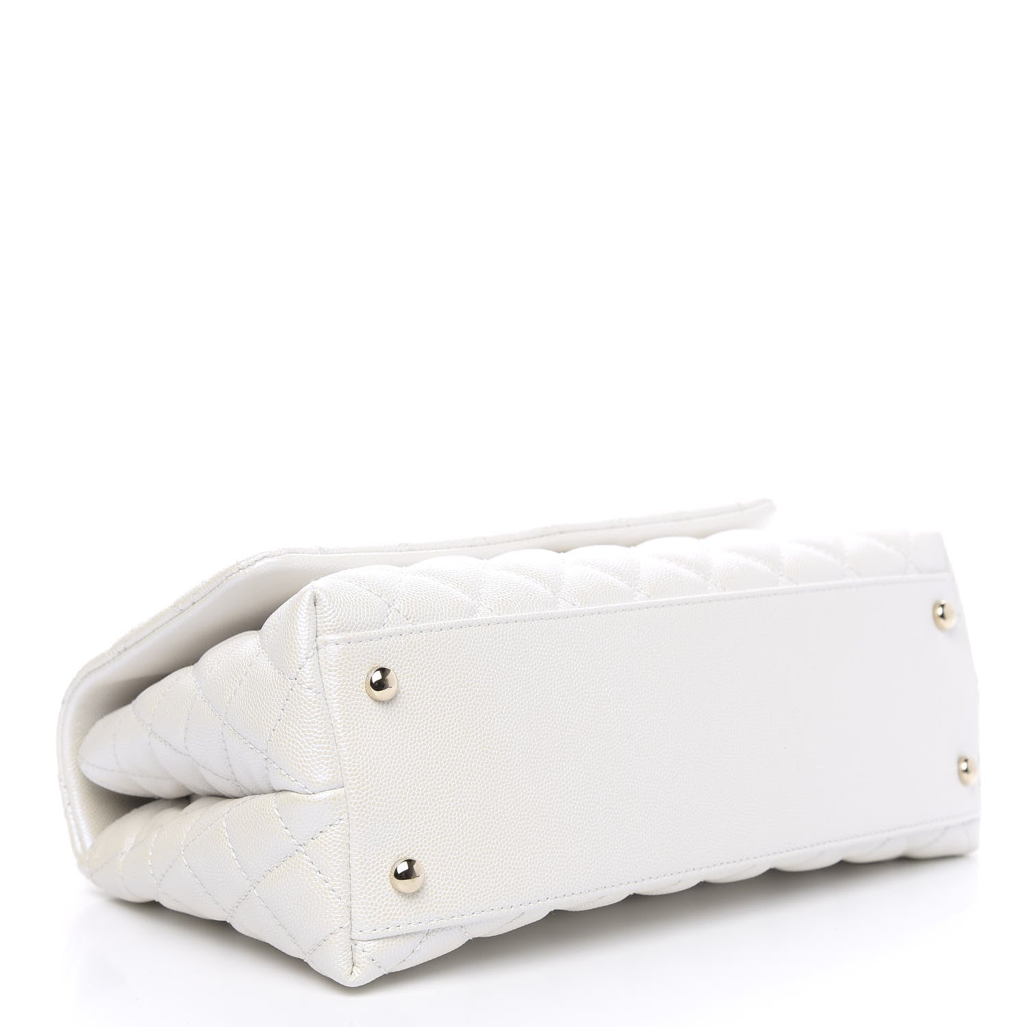 Chanel Iridescent Caviar Quilted Small Coco Handle Flap White 5 of 11