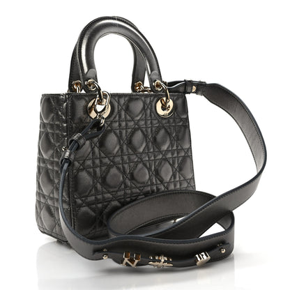 Christian Dior Lambskin Cannage Small My ABCDior Lady Dior Metallic Grey 3 of 9