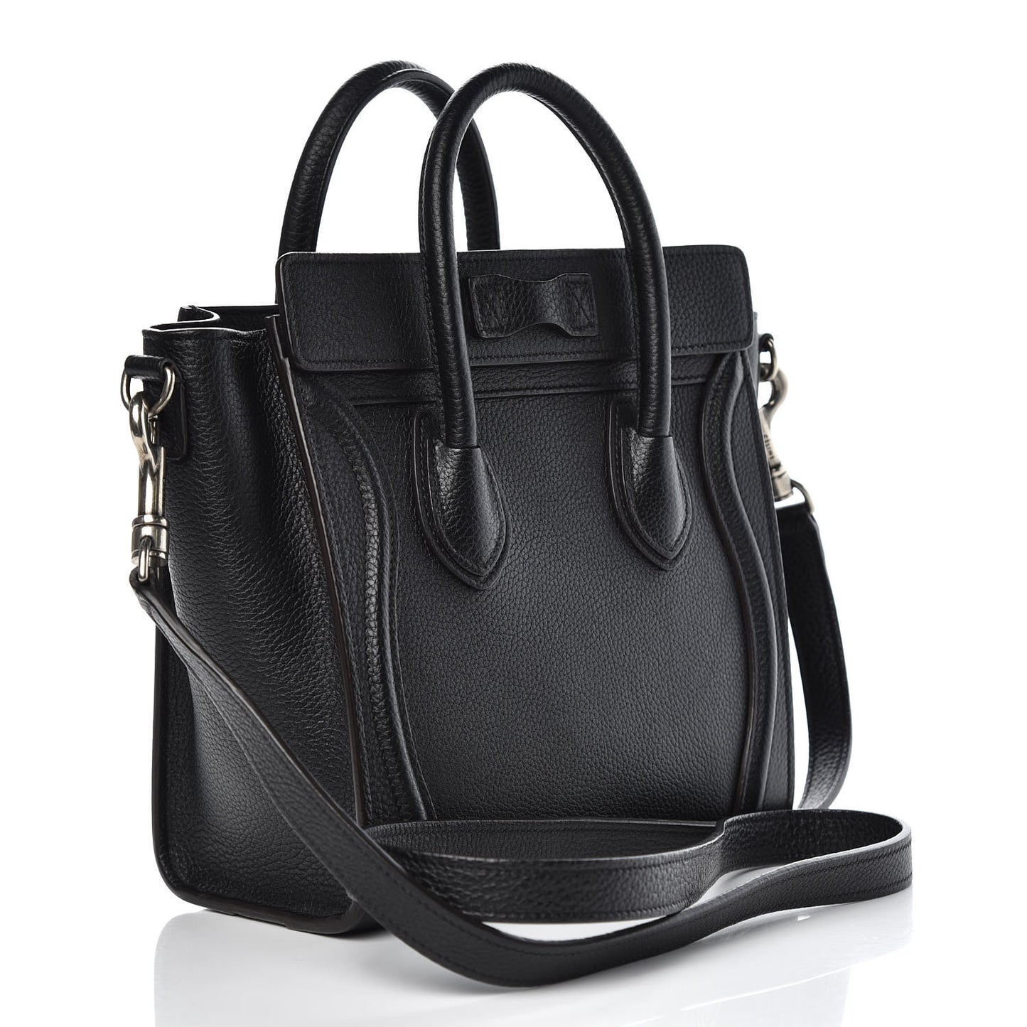 Drummed Calfskin Nano Luggage Black