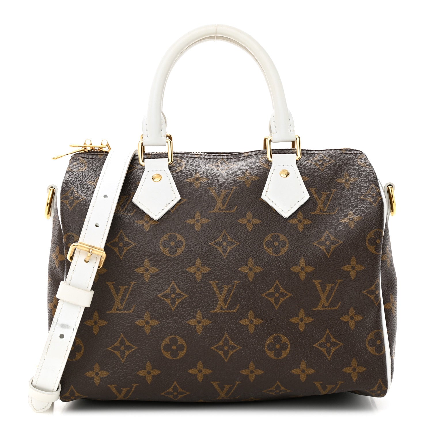 Louis Vuitton Monogram LV Match Speedy Bandouliere 25 White 1 of 11