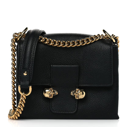 Alexander McQueen Calfskin Small Twin Skull Chain Crossbody Black 1 of 9