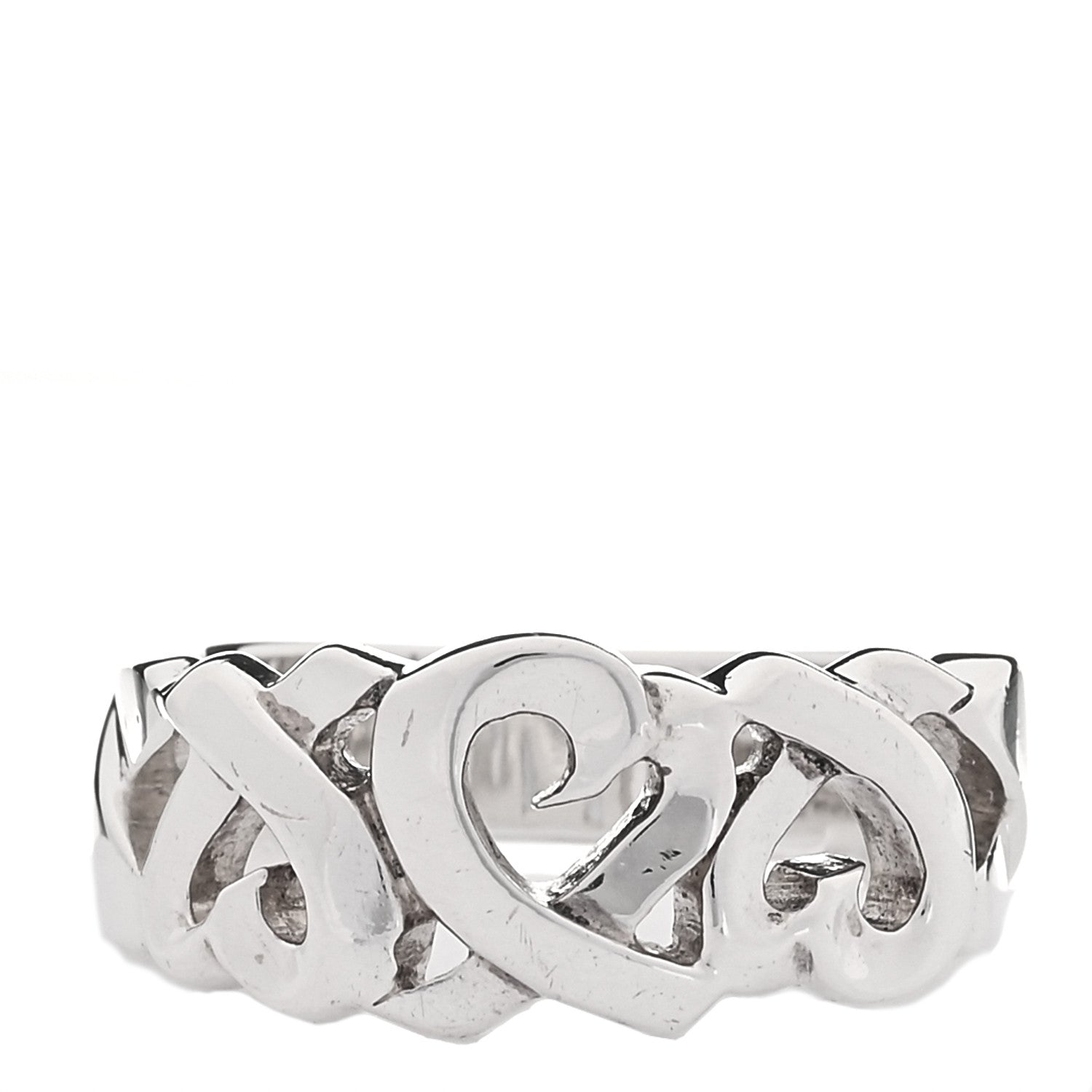 Tiffany Sterling Silver Paloma Picasso Loving Heart Band Ring 53 6.5 1 of 5