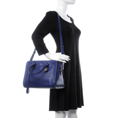Alexander McQueen Pebbled Calfskin Small Skull Padlock Zip Around Tote Ultramarine 3 of 18