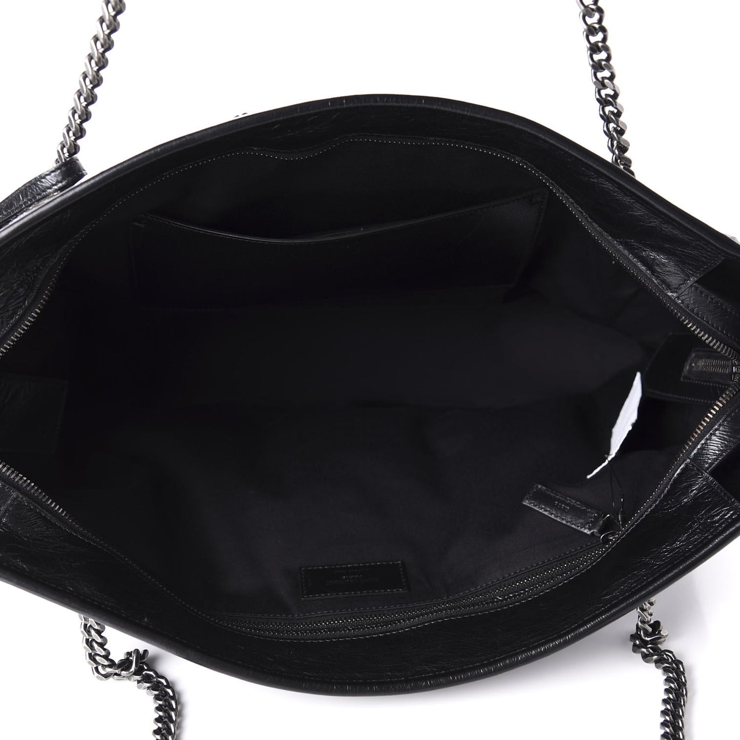Crinkled Calfskin Matelasse Monogram Large Niki Shopping Tote Bag Black