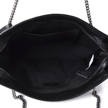 Saint Laurent Crinkled Calfskin Matelasse Monogram Large Niki Shopping Tote Bag Black 5 of 10