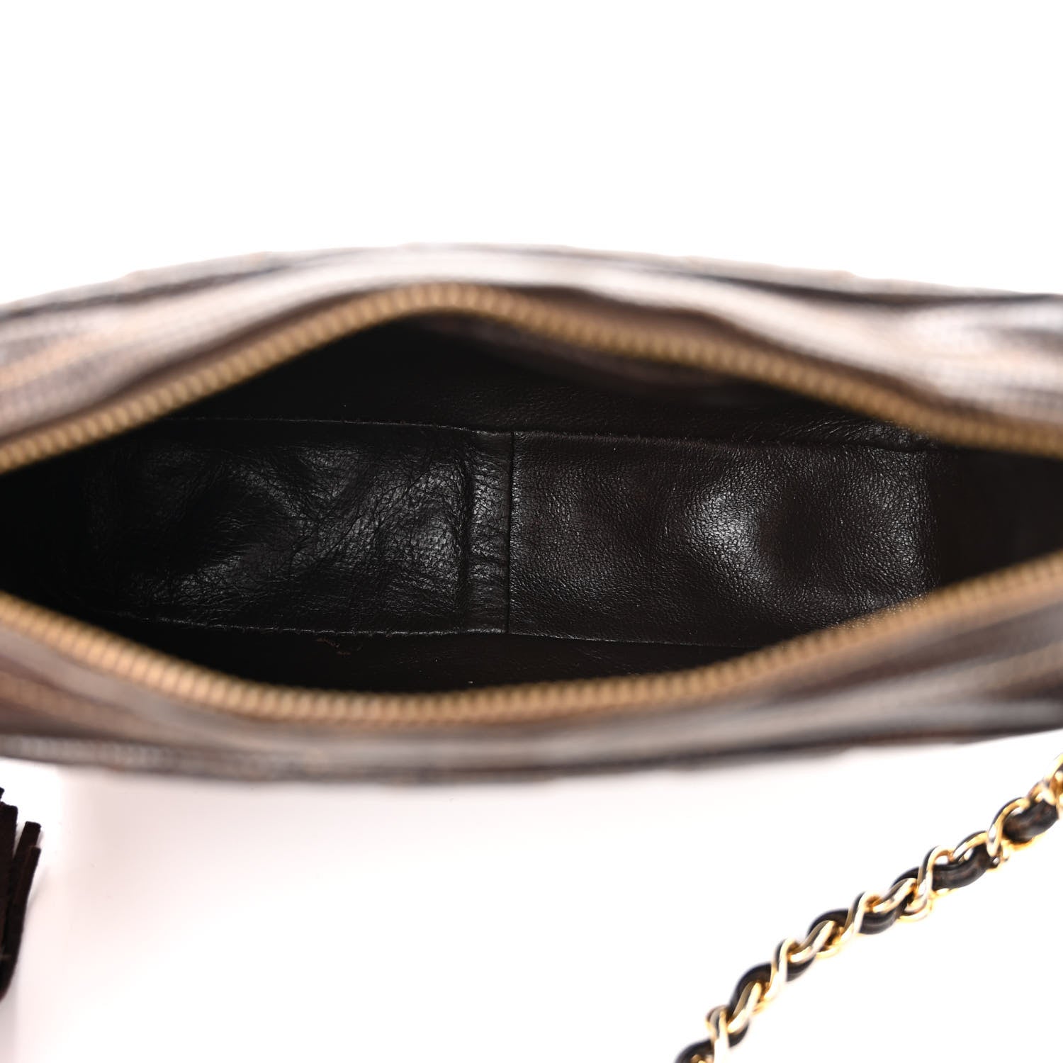 Chanel Lizard Quilted Tassel Camera Case Brown 5 of 15