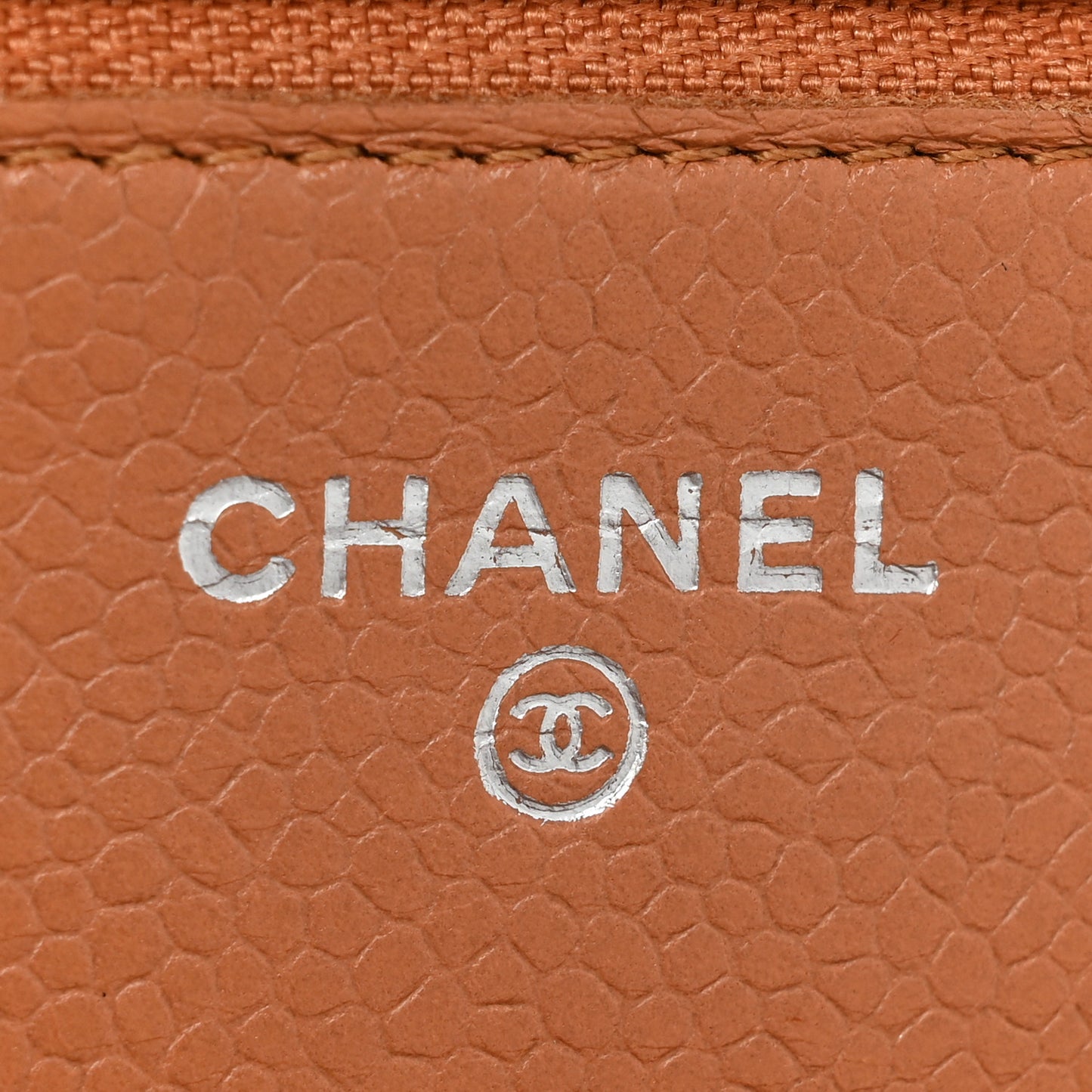 Caviar Quilted Wallet On Chain WOC Light Brown