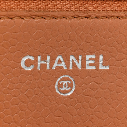 Chanel Caviar Quilted Wallet On Chain WOC Light Brown 6 of 21