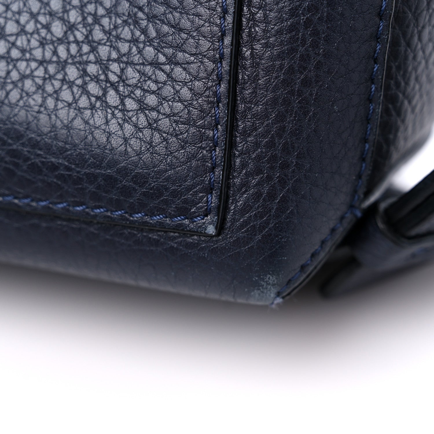 Lanvin Grained Calfskin Box Messenger Bag Navy 18 of 18