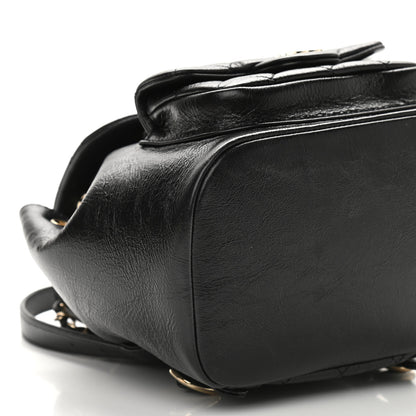 Chanel Glazed Aged Calfskin Quilted Small Duma Drawstring Backpack Black 5 of 9