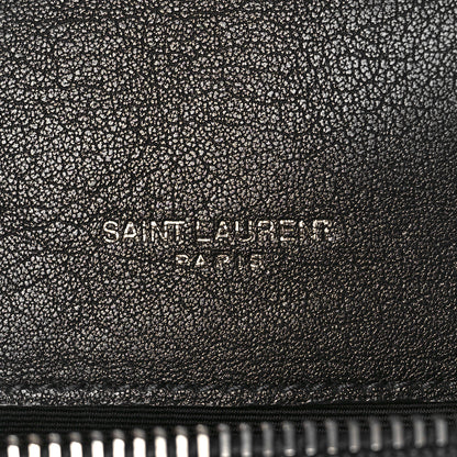 Saint Laurent Sheepskin Matelasse Chevron Monogram Medium College Bag Black 6 of 11