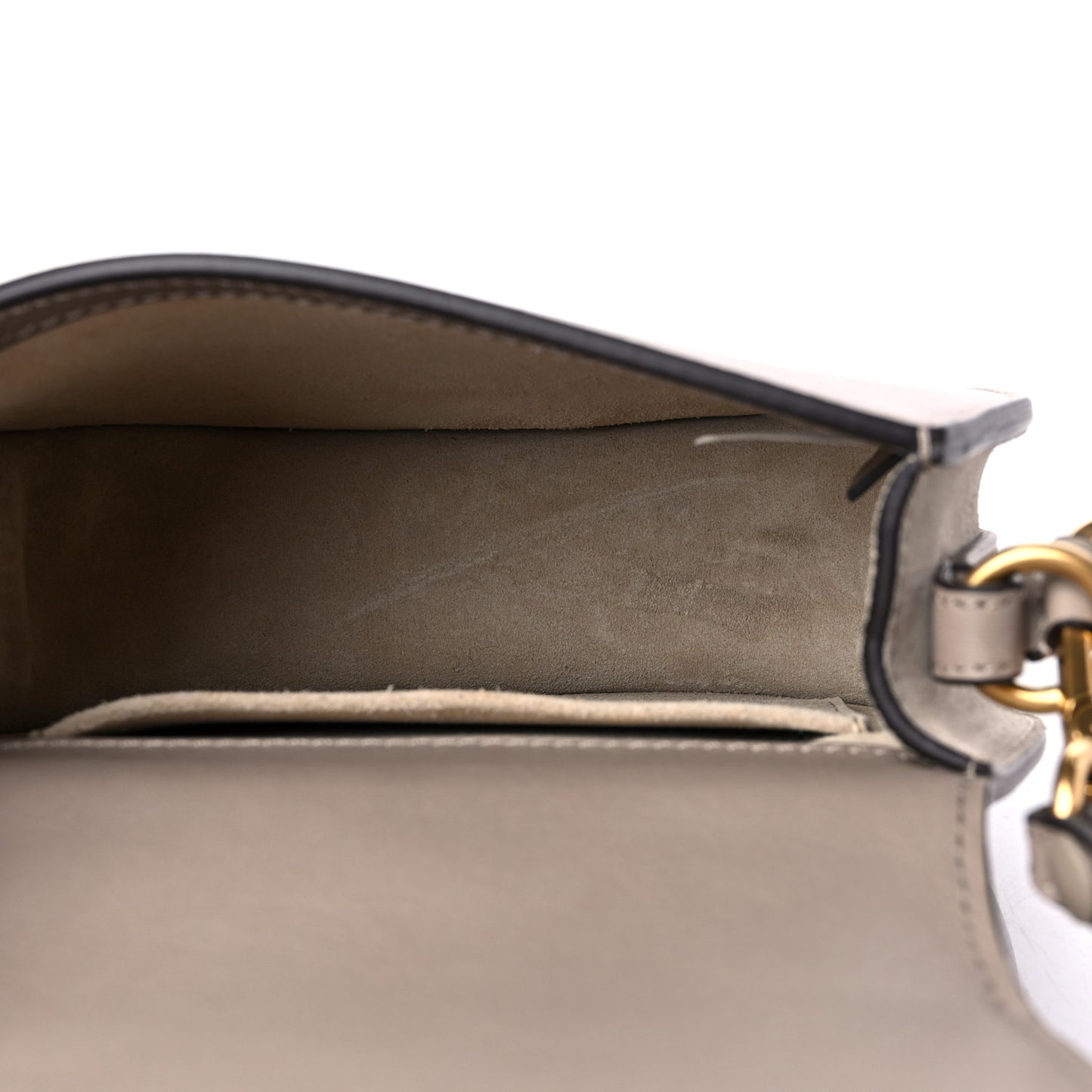 Calfskin Suede Small Nile Bracelet Bag Motty Grey