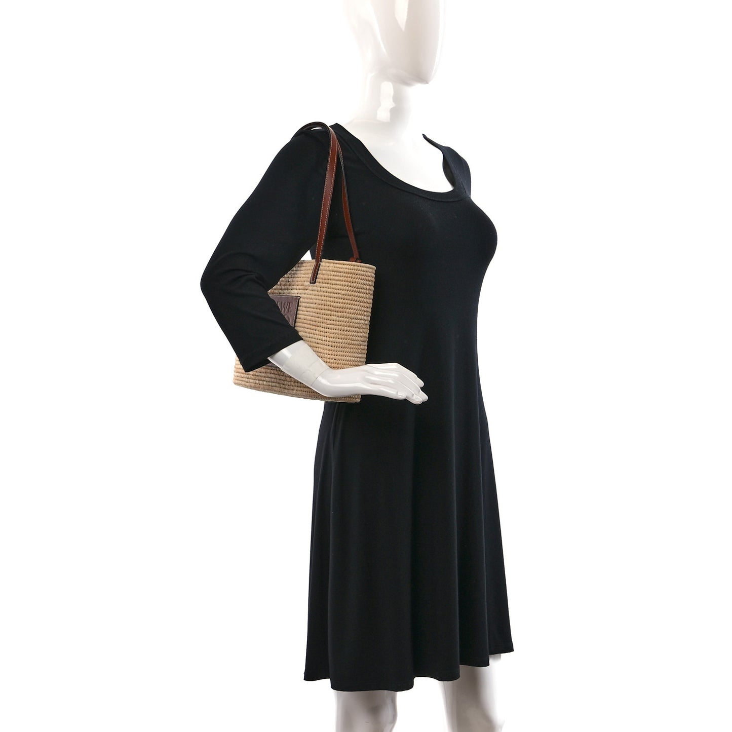 Raffia Small Square Basket Tote Bag Natural Tan