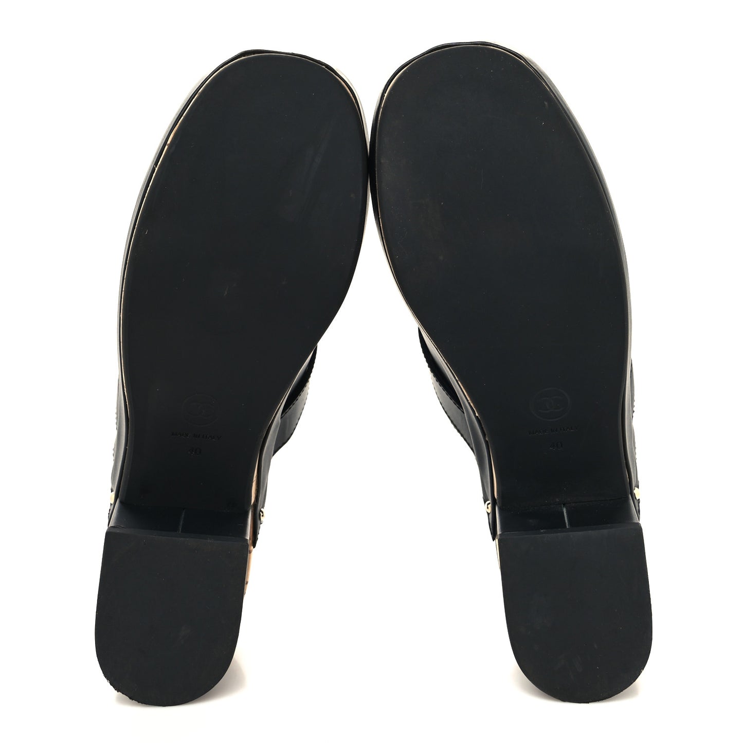 Calfskin CC Turn Lock Clogs 40 Black