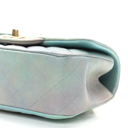 Chanel Lambskin Quilted Ombre Mini Top Handle Rectangular Flap Blue Green 10 of 11