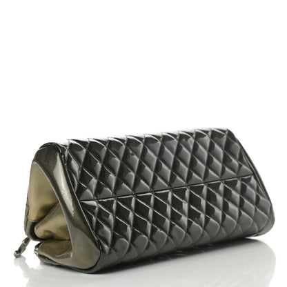Chanel Metallic Patent Quilted Medium Just Mademoiselle Bowling Bag Green Degrade 4 of 10