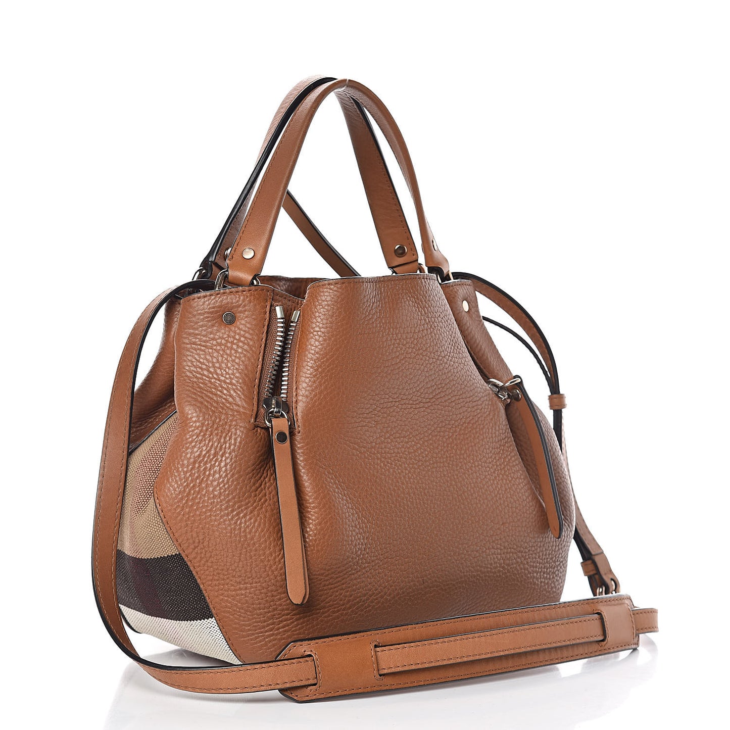 Grainy Calfskin House Check Small Maidstone Saddle Brown