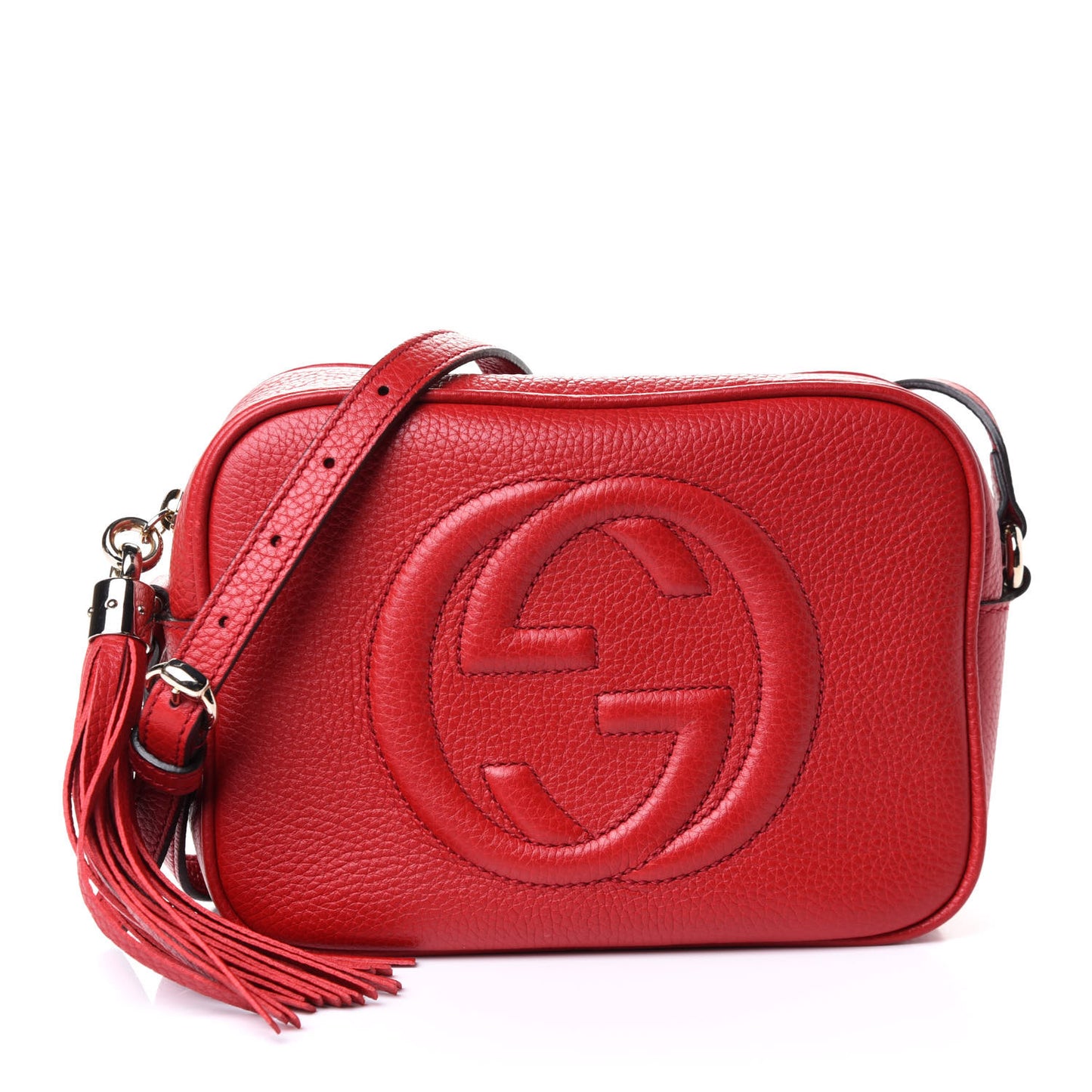 Pebbled Calfskin Small Soho Disco Bag Tabasco Red