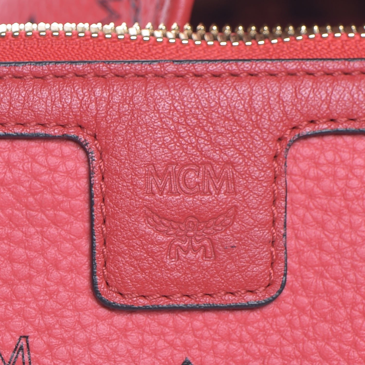 MCM Visetos Medium Reversible Shopper Project Tote Red Jaguar Brown 13 of 17