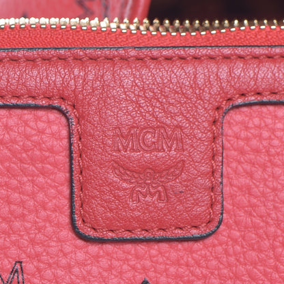 MCM Visetos Medium Reversible Shopper Project Tote Red Jaguar Brown 13 of 17