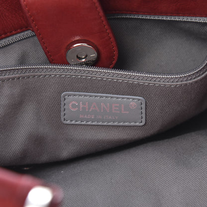 Chanel Iridescent Calfskin Quilted Small Sea Hit Tote Red 6 of 16