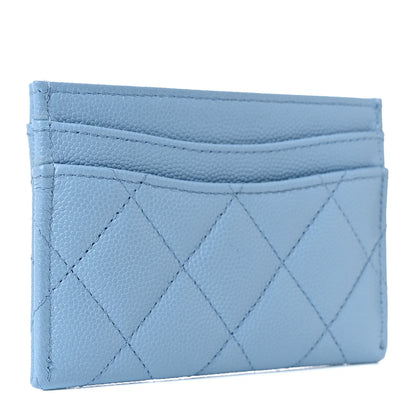 Chanel Caviar Quilted Card Holder Light Blue 3 of 9